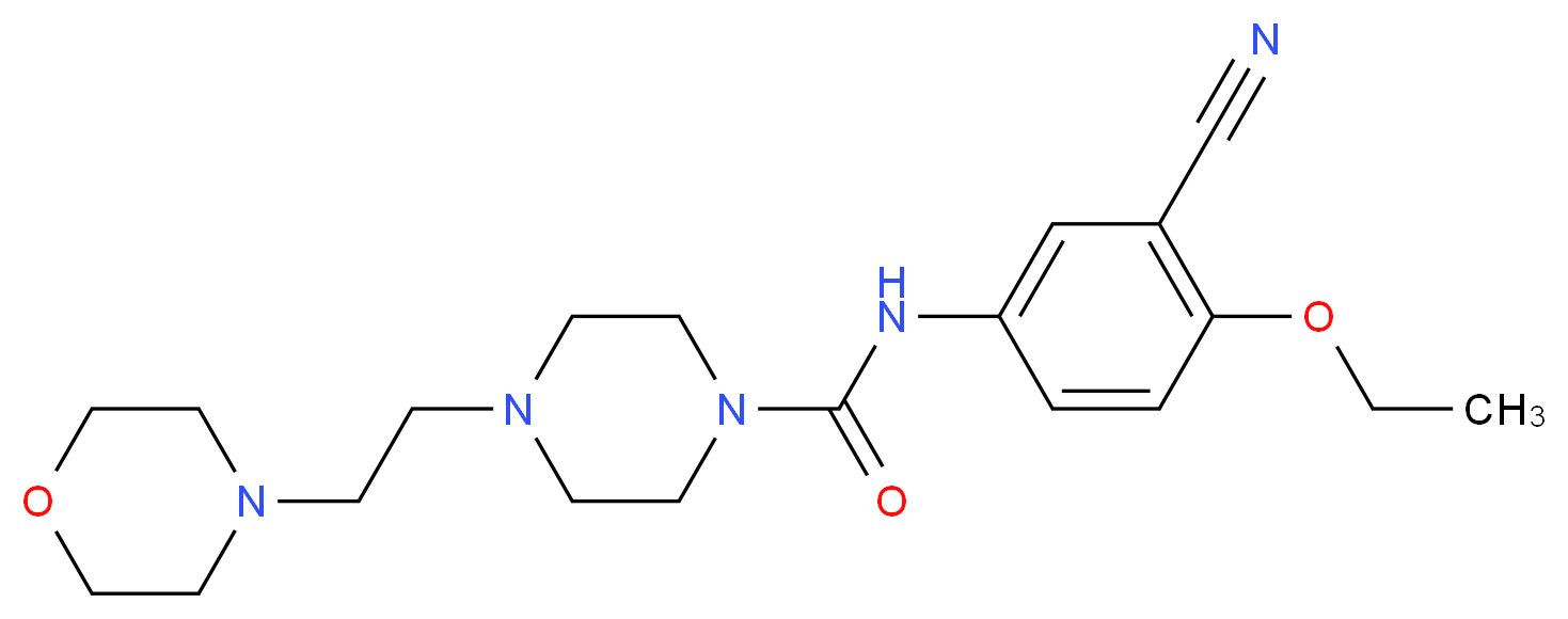 N-(3-cyano-4-ethoxyphenyl)-4-(2-morpholin-4-ylethyl)piperazine-1-carboxamide_分子结构_CAS_)