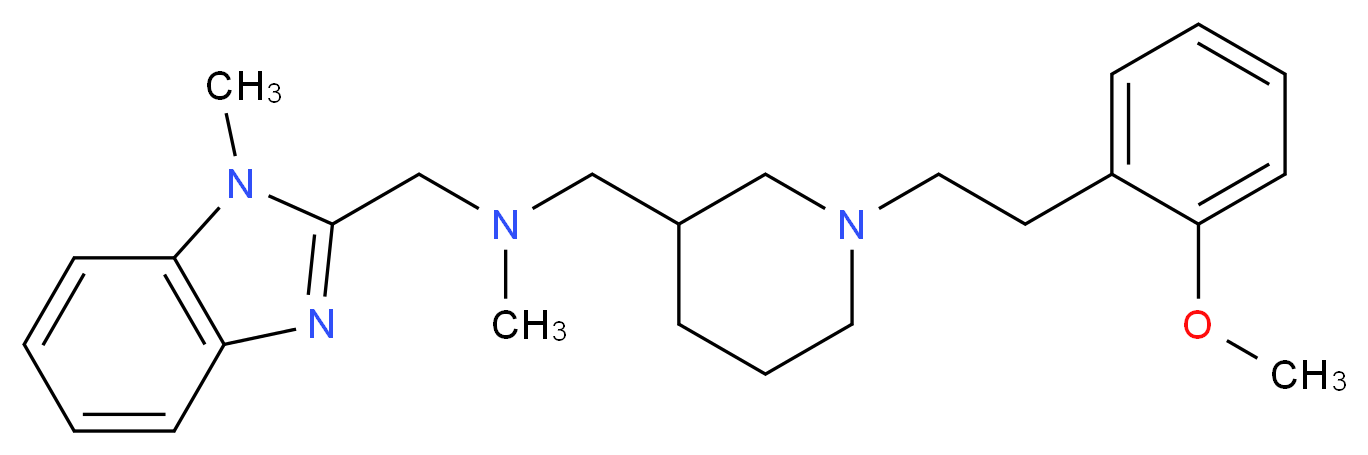 ({1-[2-(2-methoxyphenyl)ethyl]-3-piperidinyl}methyl)methyl[(1-methyl-1H-benzimidazol-2-yl)methyl]amine_分子结构_CAS_)