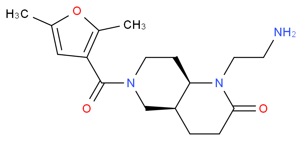 (4aS*,8aR*)-1-(2-aminoethyl)-6-(2,5-dimethyl-3-furoyl)octahydro-1,6-naphthyridin-2(1H)-one_分子结构_CAS_)