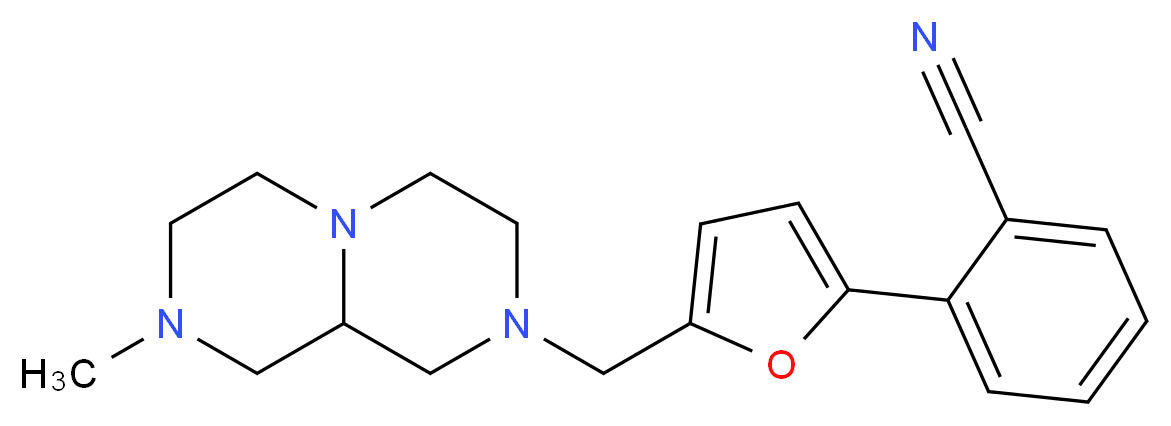 2-{5-[(8-methyloctahydro-2H-pyrazino[1,2-a]pyrazin-2-yl)methyl]-2-furyl}benzonitrile_分子结构_CAS_)