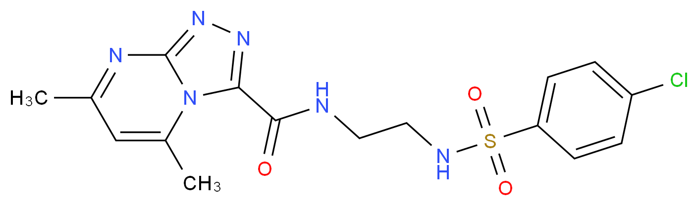 N-(2-{[(4-chlorophenyl)sulfonyl]amino}ethyl)-5,7-dimethyl[1,2,4]triazolo[4,3-a]pyrimidine-3-carboxamide_分子结构_CAS_)