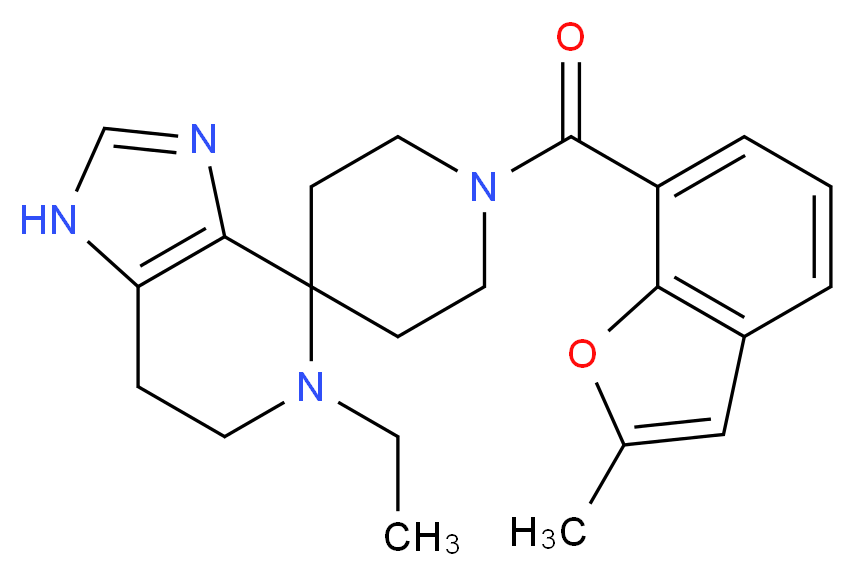 5-ethyl-1'-[(2-methyl-1-benzofuran-7-yl)carbonyl]-1,5,6,7-tetrahydrospiro[imidazo[4,5-c]pyridine-4,4'-piperidine]_分子结构_CAS_)