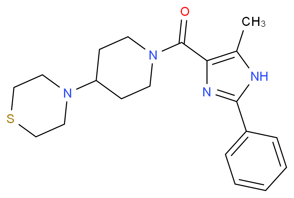 4-{1-[(5-methyl-2-phenyl-1H-imidazol-4-yl)carbonyl]piperidin-4-yl}thiomorpholine_分子结构_CAS_)