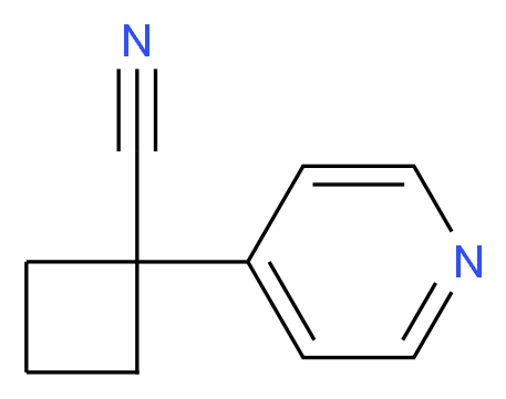 1-(pyridin-4-yl)cyclobutane-1-carbonitrile_分子结构_CAS_485828-63-5