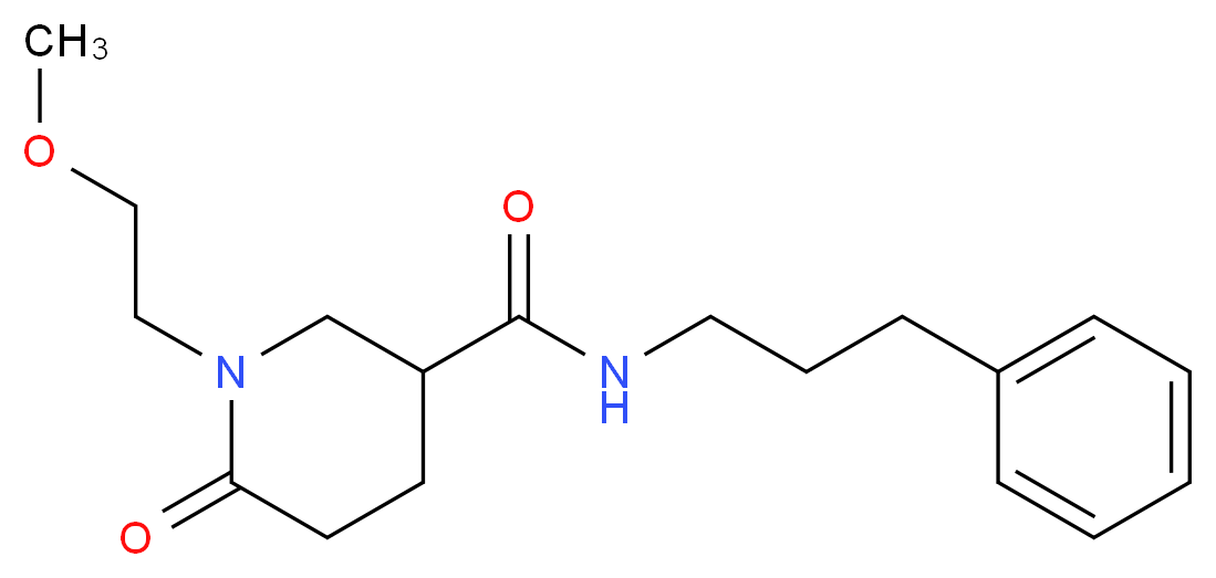 1-(2-methoxyethyl)-6-oxo-N-(3-phenylpropyl)-3-piperidinecarboxamide_分子结构_CAS_)