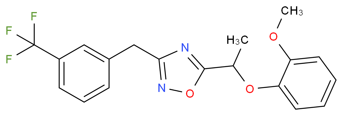 5-[1-(2-methoxyphenoxy)ethyl]-3-[3-(trifluoromethyl)benzyl]-1,2,4-oxadiazole_分子结构_CAS_)