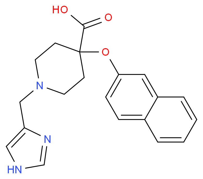 1-(1H-imidazol-4-ylmethyl)-4-(2-naphthyloxy)-4-piperidinecarboxylic acid_分子结构_CAS_)