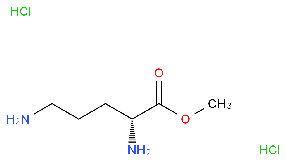 methyl (2R)-2,5-diaminopentanoate dihydrochloride_分子结构_CAS_40216-82-8