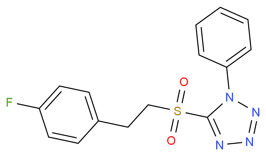 5-[2-(4-fluorophenyl)ethanesulfonyl]-1-phenyl-1H-1,2,3,4-tetrazole_分子结构_CAS_1370411-43-0