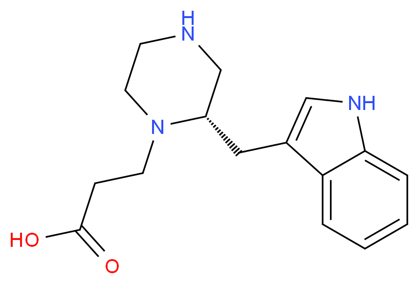 (S)-3-(2-((1H-indol-3-yl)methyl)piperazin-1-yl)propanoic acid_分子结构_CAS_1060814-24-5)