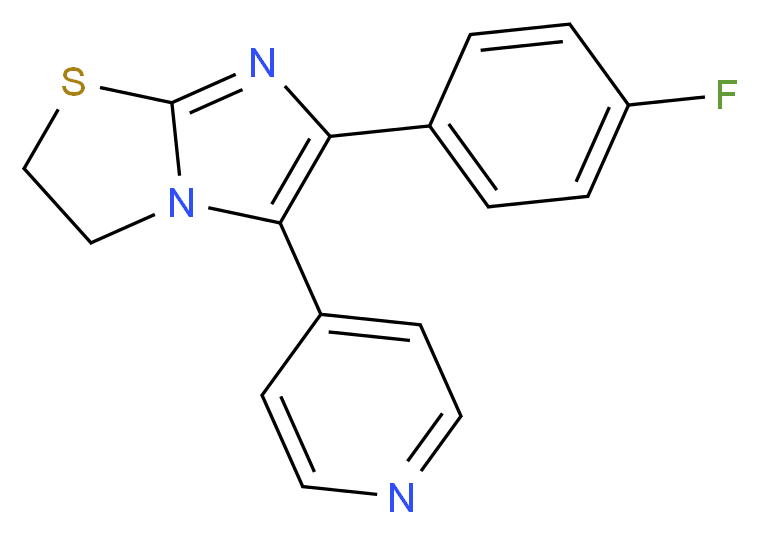 4-[6-(4-fluorophenyl)-2H,3H-imidazo[2,1-b][1,3]thiazol-5-yl]pyridine_分子结构_CAS_72873-74-6