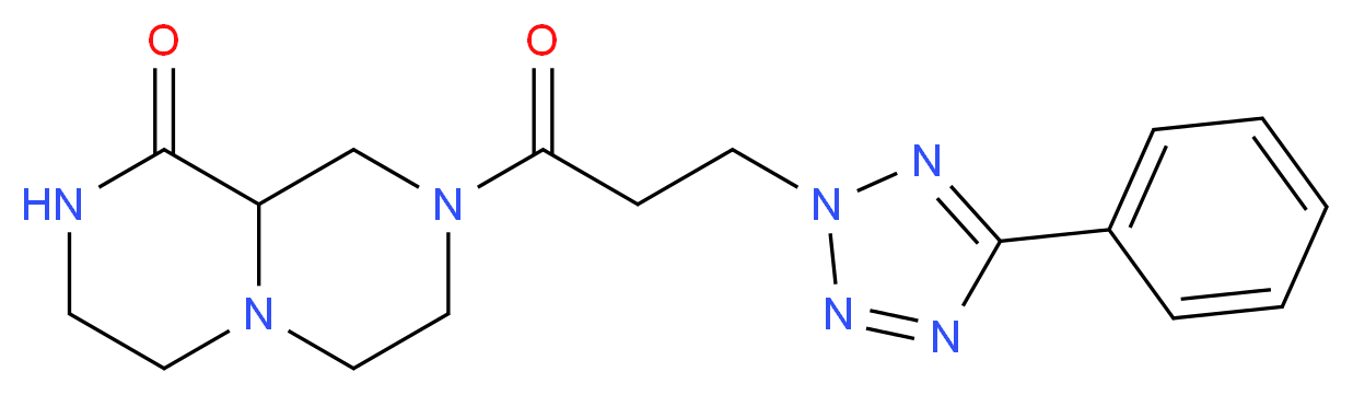 8-[3-(5-phenyl-2H-tetrazol-2-yl)propanoyl]hexahydro-2H-pyrazino[1,2-a]pyrazin-1(6H)-one_分子结构_CAS_)