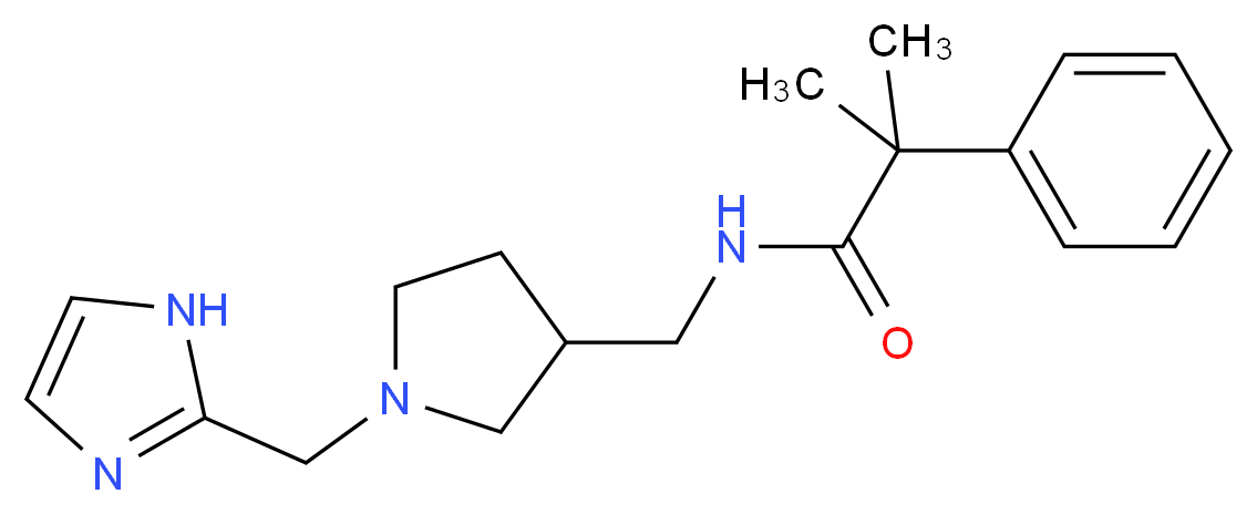 N-{[1-(1H-imidazol-2-ylmethyl)pyrrolidin-3-yl]methyl}-2-methyl-2-phenylpropanamide_分子结构_CAS_)