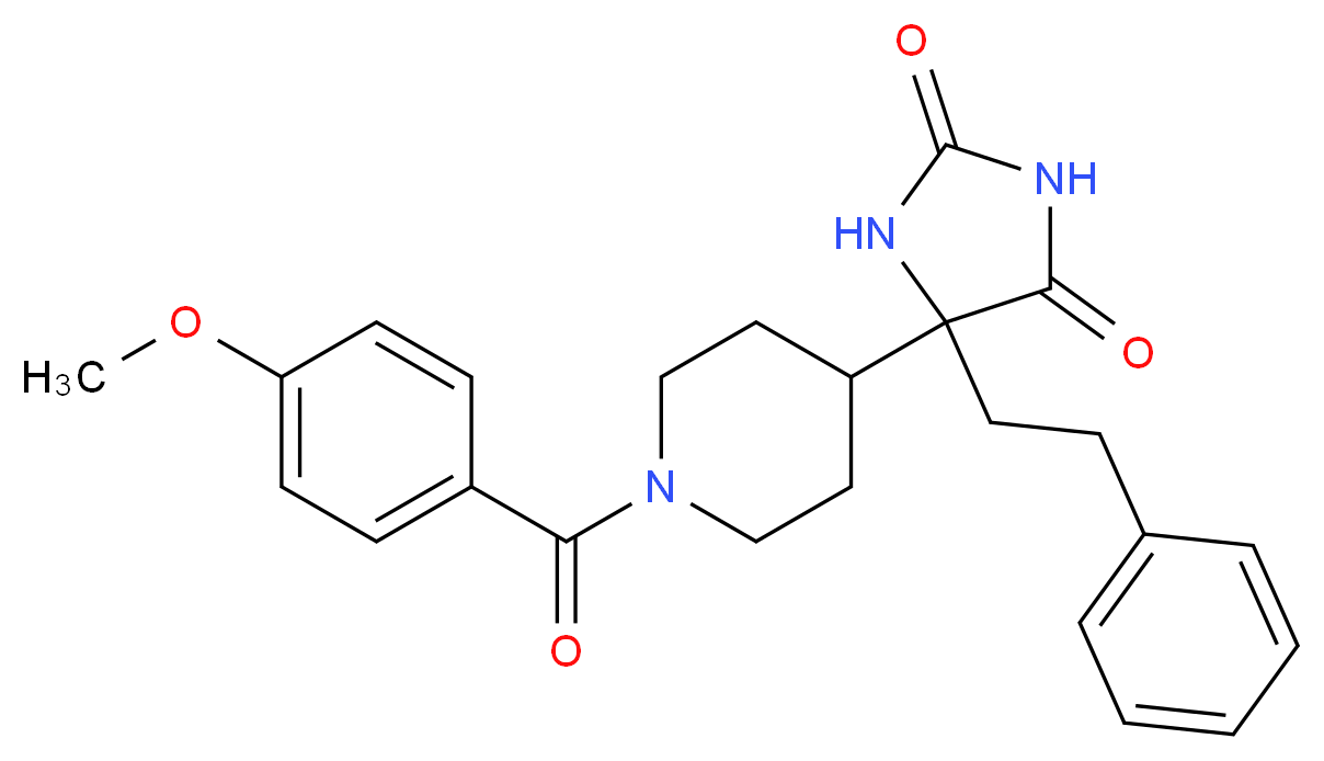 5-[1-(4-methoxybenzoyl)-4-piperidinyl]-5-(2-phenylethyl)-2,4-imidazolidinedione_分子结构_CAS_)