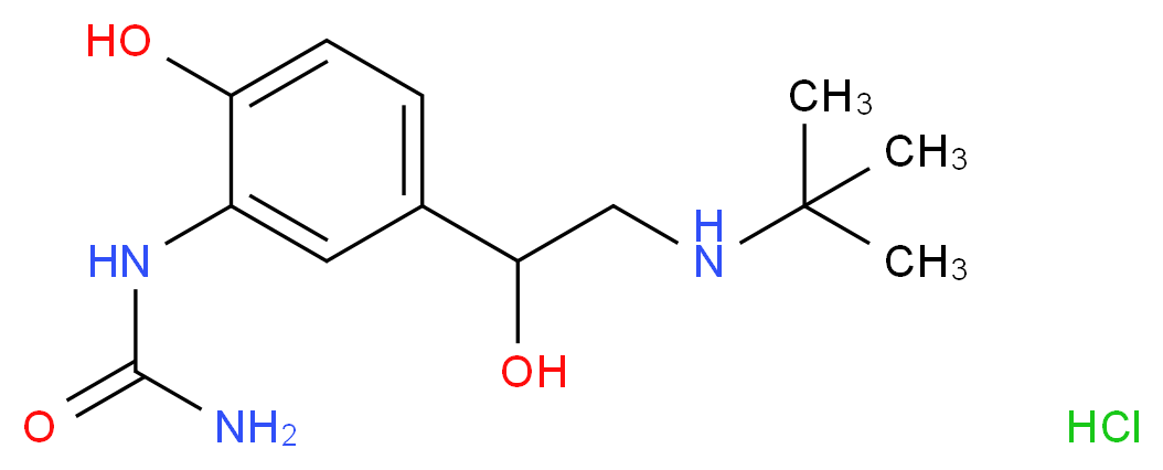 {5-[2-(tert-butylamino)-1-hydroxyethyl]-2-hydroxyphenyl}urea hydrochloride_分子结构_CAS_34866-46-1