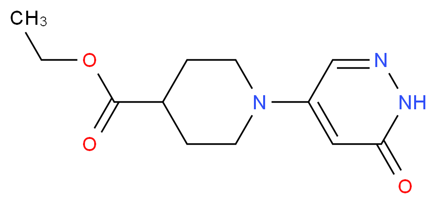 Ethyl 1-(6-oxo-1,6-dihydro-4-pyridazinyl)-4-piperidinecarboxylate_分子结构_CAS_1000018-23-4)