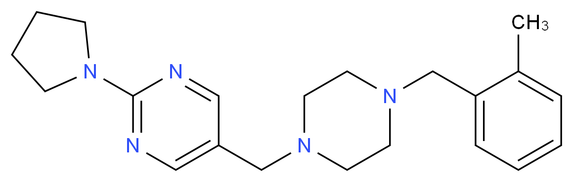 5-{[4-(2-methylbenzyl)-1-piperazinyl]methyl}-2-(1-pyrrolidinyl)pyrimidine_分子结构_CAS_)