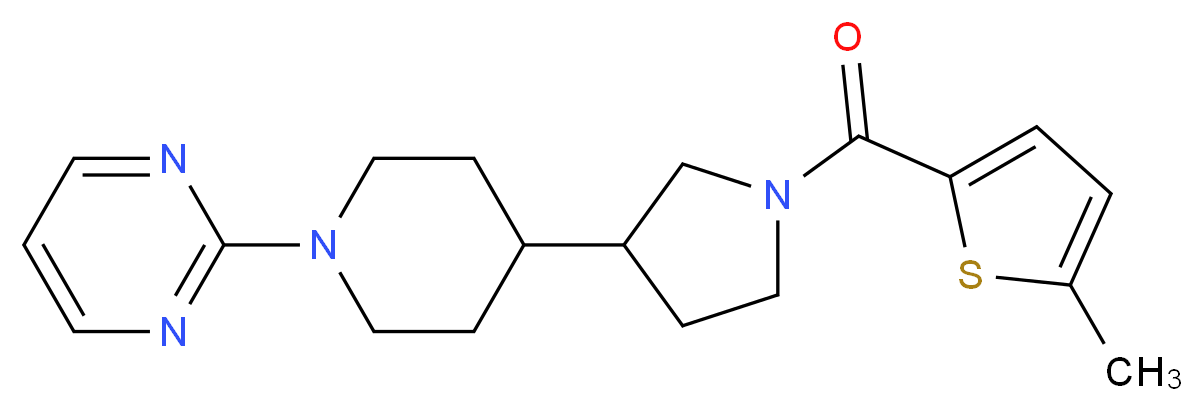 2-(4-{1-[(5-methyl-2-thienyl)carbonyl]-3-pyrrolidinyl}-1-piperidinyl)pyrimidine_分子结构_CAS_)