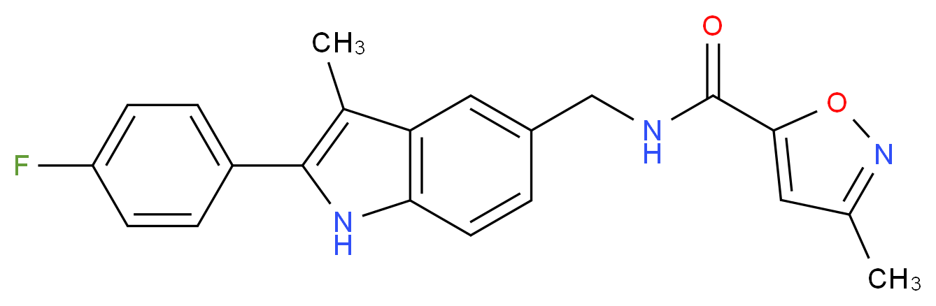 N-{[2-(4-fluorophenyl)-3-methyl-1H-indol-5-yl]methyl}-3-methylisoxazole-5-carboxamide_分子结构_CAS_)