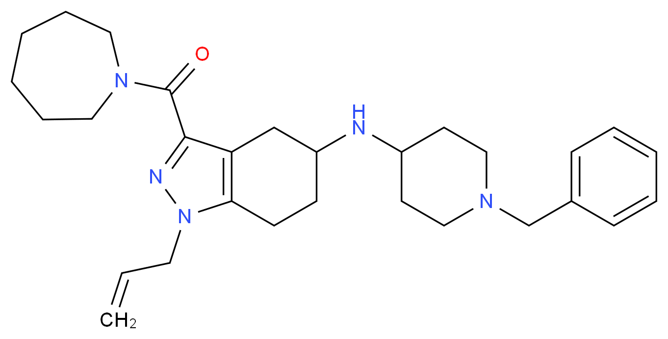 1-allyl-3-(1-azepanylcarbonyl)-N-(1-benzyl-4-piperidinyl)-4,5,6,7-tetrahydro-1H-indazol-5-amine_分子结构_CAS_)