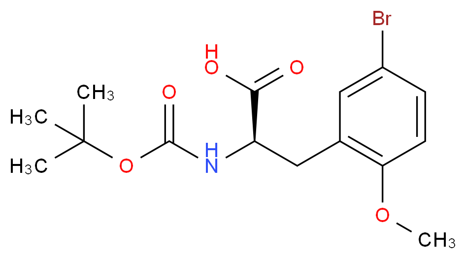 (2R)-3-(5-bromo-2-methoxyphenyl)-2-{[(tert-butoxy)carbonyl]amino}propanoic acid_分子结构_CAS_261380-17-0