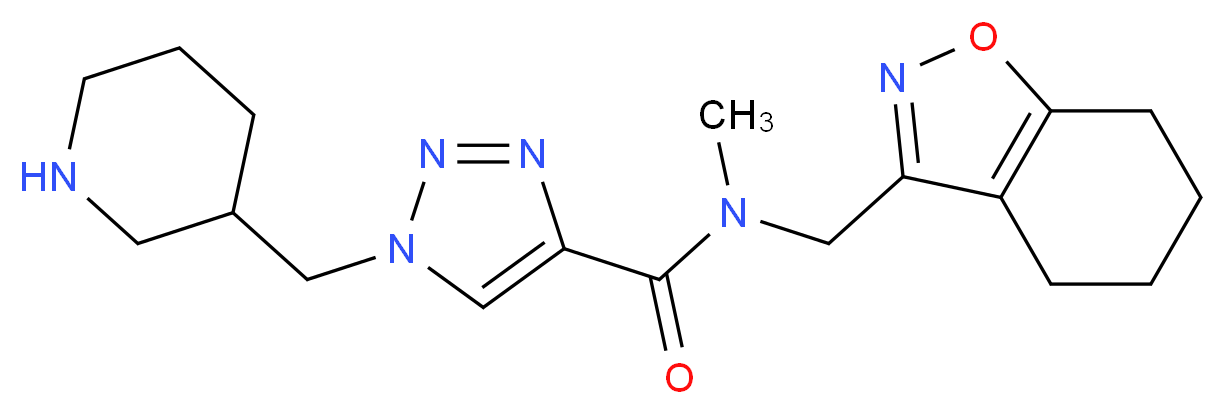 N-methyl-1-(piperidin-3-ylmethyl)-N-(4,5,6,7-tetrahydro-1,2-benzisoxazol-3-ylmethyl)-1H-1,2,3-triazole-4-carboxamide_分子结构_CAS_)