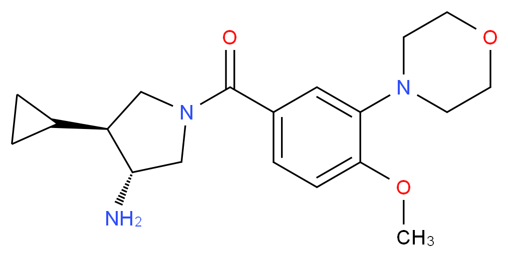 (3R*,4S*)-4-cyclopropyl-1-[4-methoxy-3-(4-morpholinyl)benzoyl]-3-pyrrolidinamine_分子结构_CAS_)