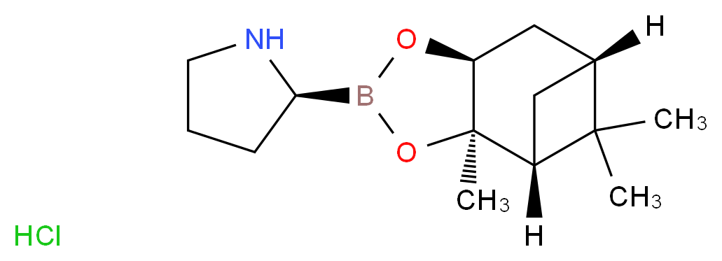 (2S)-2-[(1R,2R,6S,8R)-2,9,9-trimethyl-3,5-dioxa-4-boratricyclo[6.1.1.0<sup>2</sup>,<sup>6</sup>]decan-4-yl]pyrrolidine hydrochloride_分子结构_CAS_149716-73-4