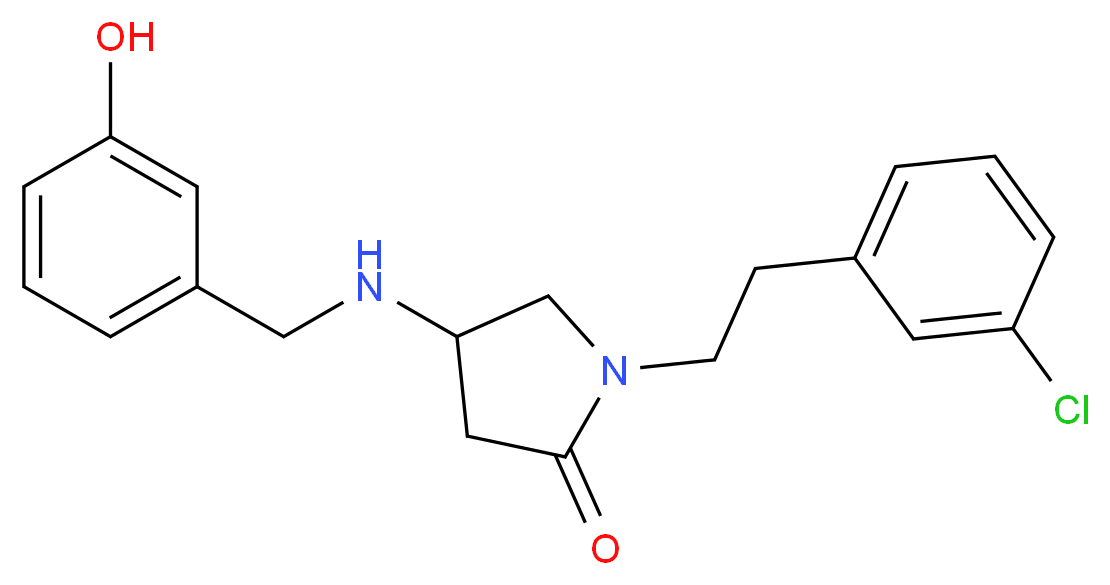 1-[2-(3-chlorophenyl)ethyl]-4-[(3-hydroxybenzyl)amino]-2-pyrrolidinone_分子结构_CAS_)