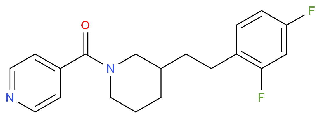 4-({3-[2-(2,4-difluorophenyl)ethyl]-1-piperidinyl}carbonyl)pyridine_分子结构_CAS_)