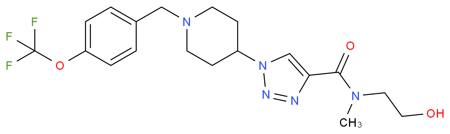 N-(2-hydroxyethyl)-N-methyl-1-{1-[4-(trifluoromethoxy)benzyl]-4-piperidinyl}-1H-1,2,3-triazole-4-carboxamide_分子结构_CAS_)