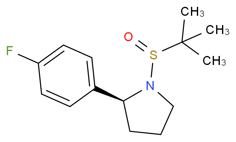 (S)-1-((S)-tert-Butylsulfinyl)-2-(4-fluorophenyl)pyrrolidine_分子结构_CAS_1218989-54-8)