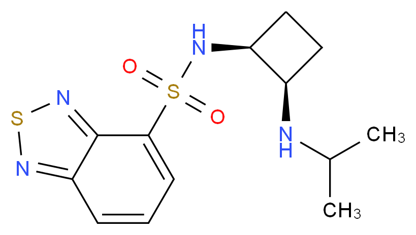 N-[(1S*,2R*)-2-(isopropylamino)cyclobutyl]-2,1,3-benzothiadiazole-4-sulfonamide_分子结构_CAS_)