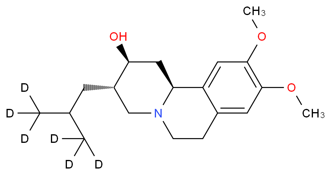 (2S,3S,11bS)-9,10-dimethoxy-3-[2-(<sup>2</sup>H<sub>3</sub>)methyl(3,3,3-<sup>2</sup>H<sub>3</sub>)propyl]-1H,2H,3H,4H,6H,7H,11bH-pyrido[2,1-a]isoquinolin-2-ol_分子结构_CAS_1346604-77-0