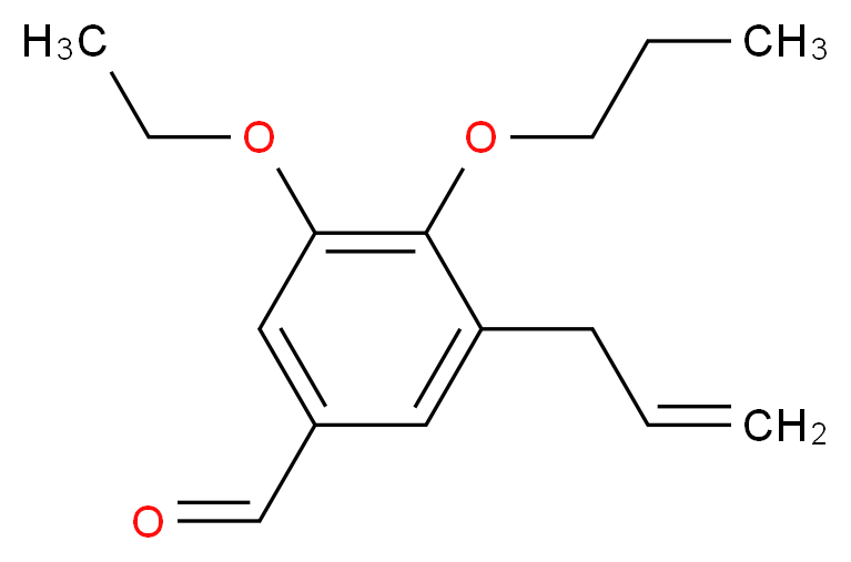 3-ethoxy-5-(prop-2-en-1-yl)-4-propoxybenzaldehyde_分子结构_CAS_915920-39-7