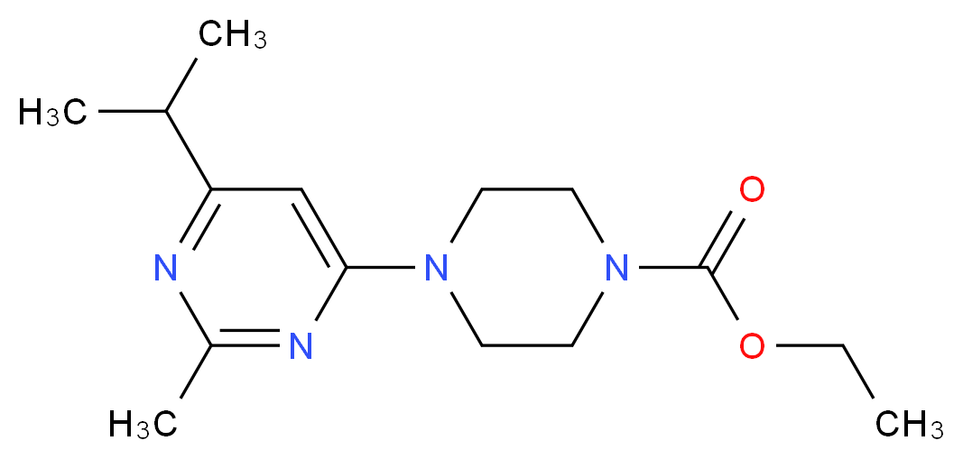 ethyl 4-(6-isopropyl-2-methylpyrimidin-4-yl)piperazine-1-carboxylate_分子结构_CAS_)