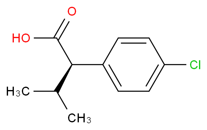 (2R)-2-(4-chlorophenyl)-3-methylbutanoic acid_分子结构_CAS_63640-09-5