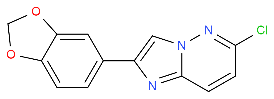 2-(2H-1,3-benzodioxol-5-yl)-6-chloroimidazo[1,2-b]pyridazine_分子结构_CAS_141409-08-7