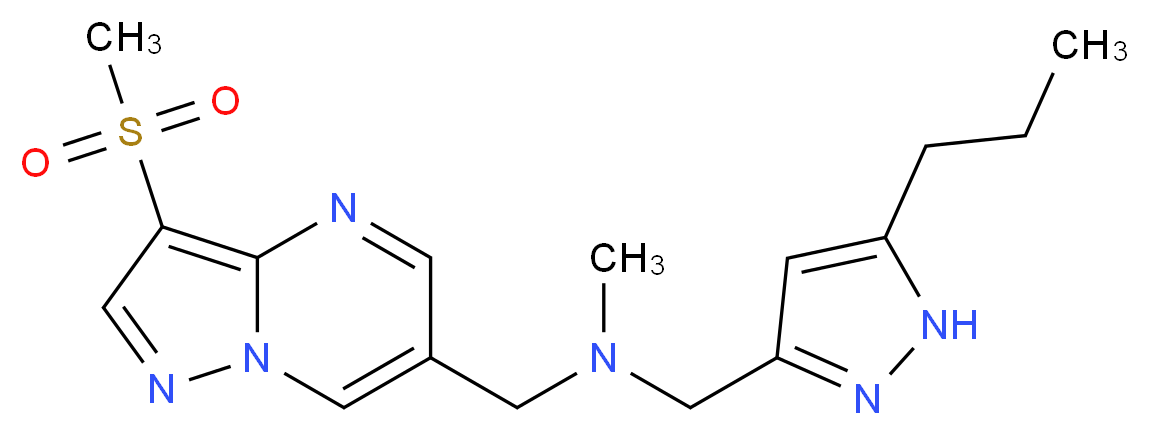 N-methyl-1-[3-(methylsulfonyl)pyrazolo[1,5-a]pyrimidin-6-yl]-N-[(5-propyl-1H-pyrazol-3-yl)methyl]methanamine_分子结构_CAS_)