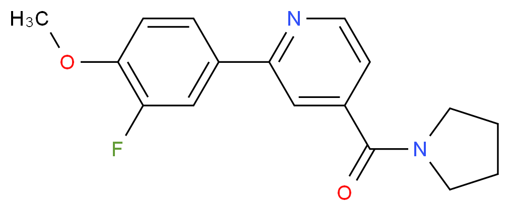 2-(3-fluoro-4-methoxyphenyl)-4-(pyrrolidin-1-ylcarbonyl)pyridine_分子结构_CAS_)