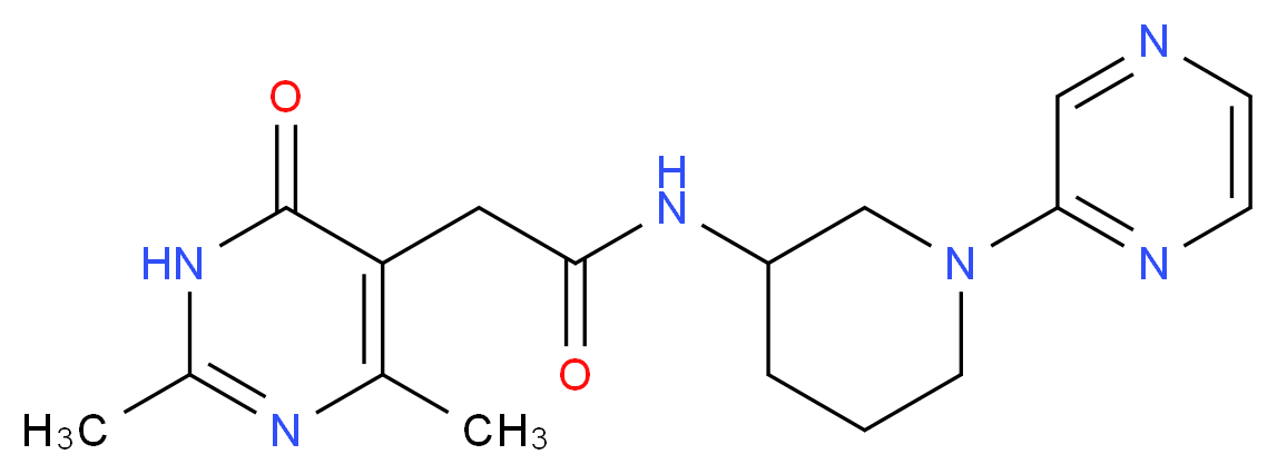 2-(2,4-dimethyl-6-oxo-1,6-dihydropyrimidin-5-yl)-N-(1-pyrazin-2-ylpiperidin-3-yl)acetamide_分子结构_CAS_)