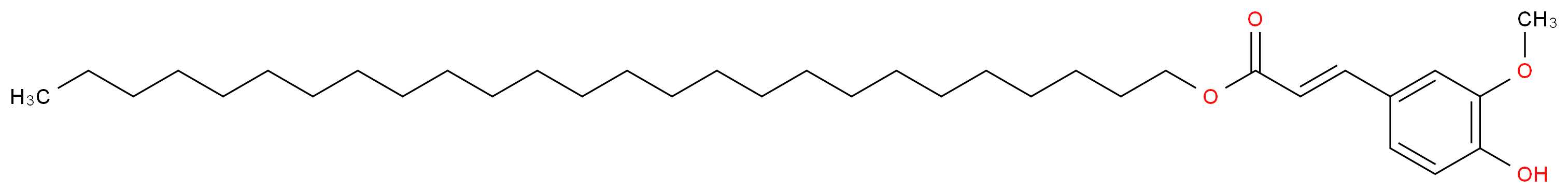 hexacosyl (2E)-3-(4-hydroxy-3-methoxyphenyl)prop-2-enoate_分子结构_CAS_63034-29-7
