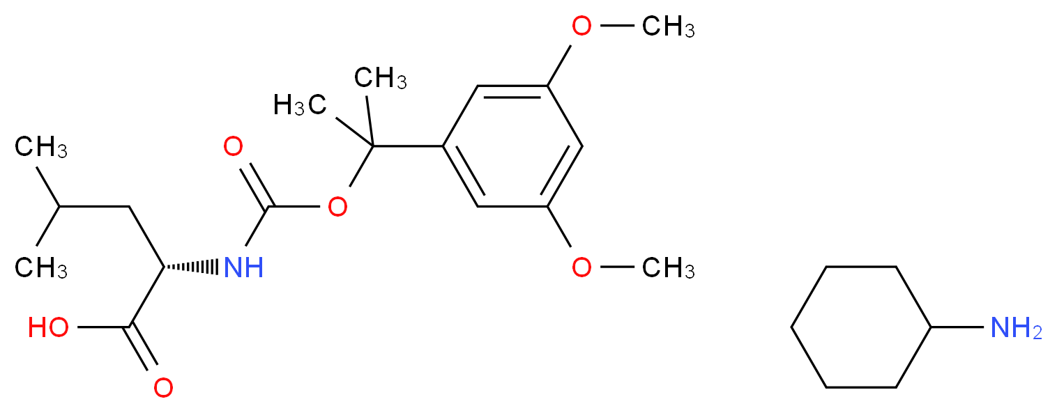 (2S)-2-[({[2-(3,5-dimethoxyphenyl)propan-2-yl]oxy}carbonyl)amino]-4-methylpentanoic acid; cyclohexanamine_分子结构_CAS_329323-33-3