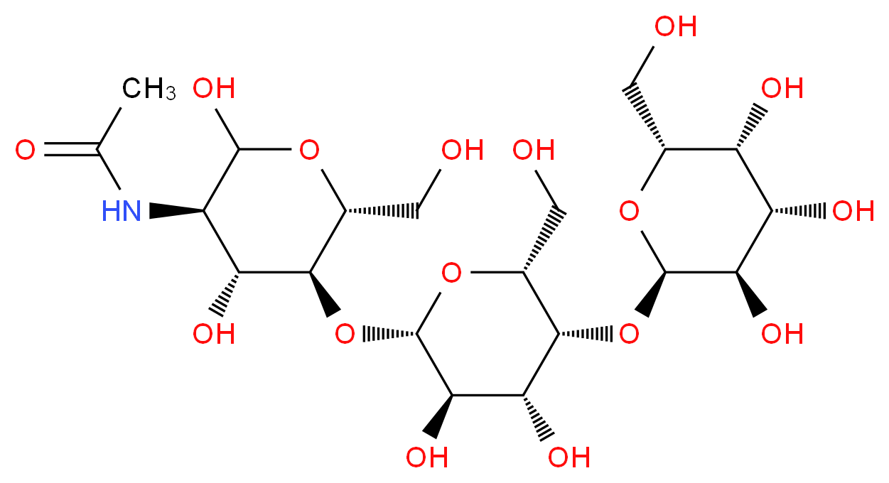 N-[(3R,4R,5S,6R)-5-{[(2S,3R,4R,5R,6R)-3,4-dihydroxy-6-(hydroxymethyl)-5-{[(2R,3R,4S,5R,6R)-3,4,5-trihydroxy-6-(hydroxymethyl)oxan-2-yl]oxy}oxan-2-yl]oxy}-2,4-dihydroxy-6-(hydroxymethyl)oxan-3-yl]acetamide_分子结构_CAS_54832-51-8