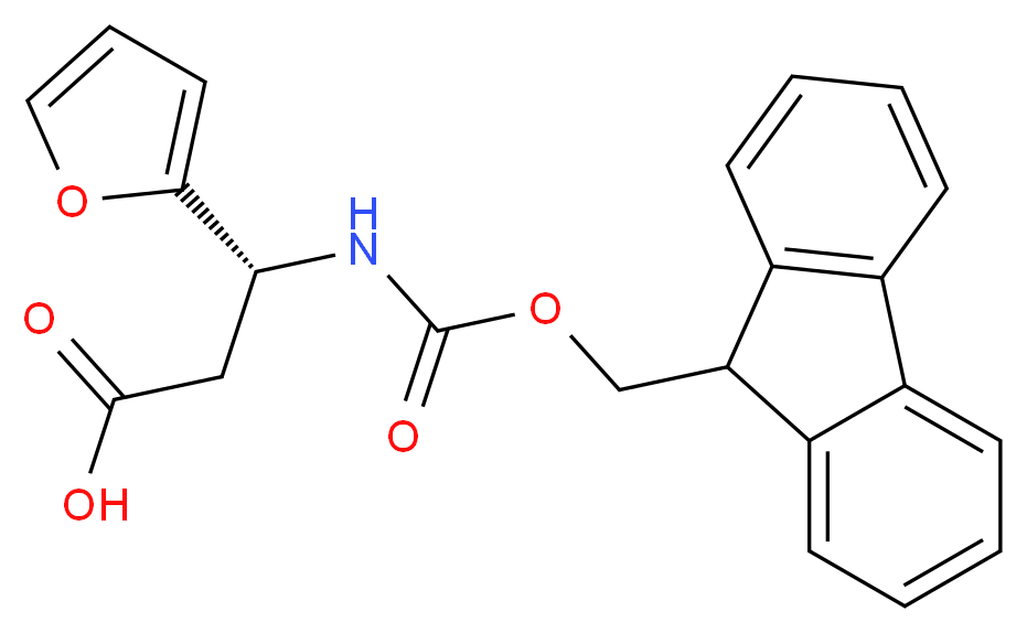 (3R)-3-({[(9H-fluoren-9-yl)methoxy]carbonyl}amino)-3-(furan-2-yl)propanoic acid_分子结构_CAS_1217662-55-9