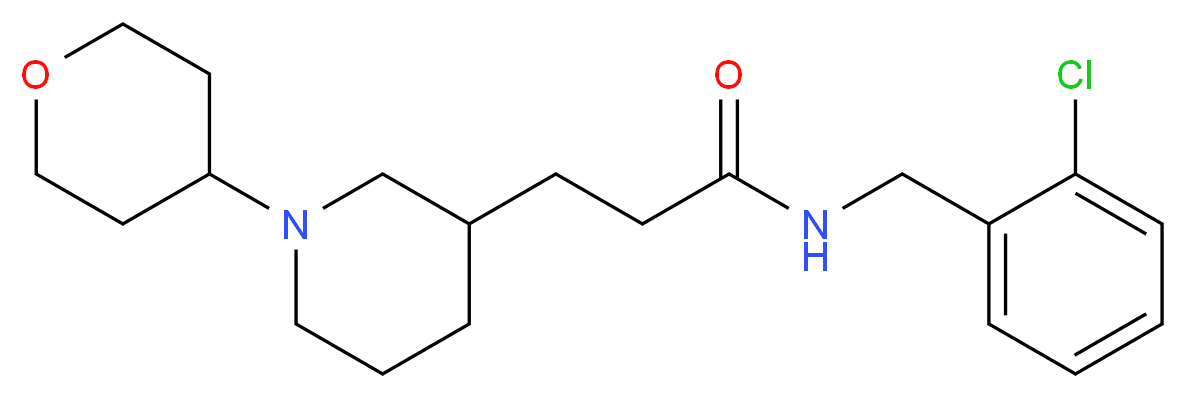 N-(2-chlorobenzyl)-3-[1-(tetrahydro-2H-pyran-4-yl)-3-piperidinyl]propanamide_分子结构_CAS_)