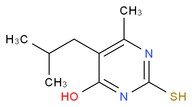 4-Hydroxy-2-mercapto-6-methyl-5-(2-methylpropyl)pyrimidine_分子结构_CAS_)