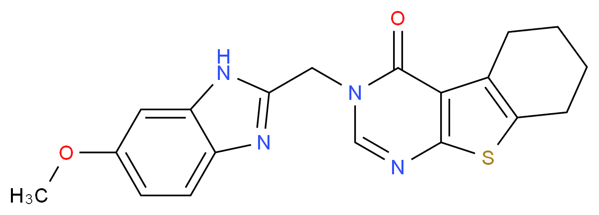 3-[(6-methoxy-1H-benzimidazol-2-yl)methyl]-5,6,7,8-tetrahydro[1]benzothieno[2,3-d]pyrimidin-4(3H)-one_分子结构_CAS_)