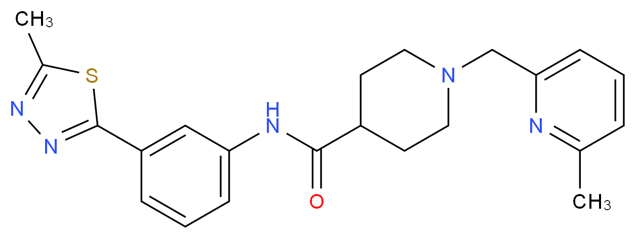 1-[(6-methyl-2-pyridinyl)methyl]-N-[3-(5-methyl-1,3,4-thiadiazol-2-yl)phenyl]-4-piperidinecarboxamide_分子结构_CAS_)