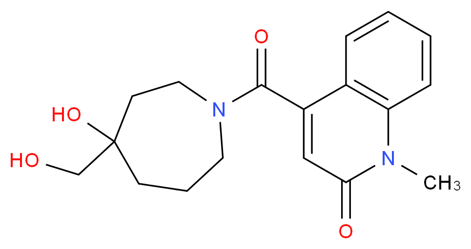 4-{[4-hydroxy-4-(hydroxymethyl)-1-azepanyl]carbonyl}-1-methyl-2(1H)-quinolinone_分子结构_CAS_)